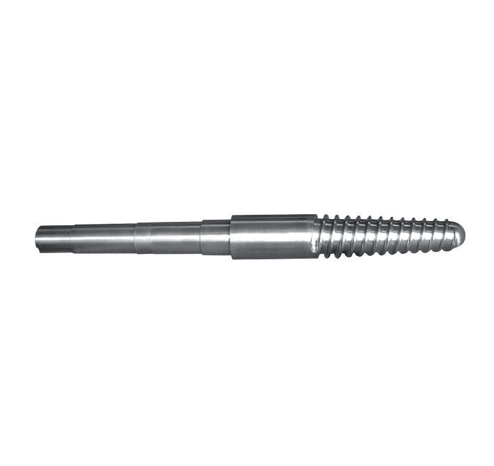 Screw and barrel for rubber machine