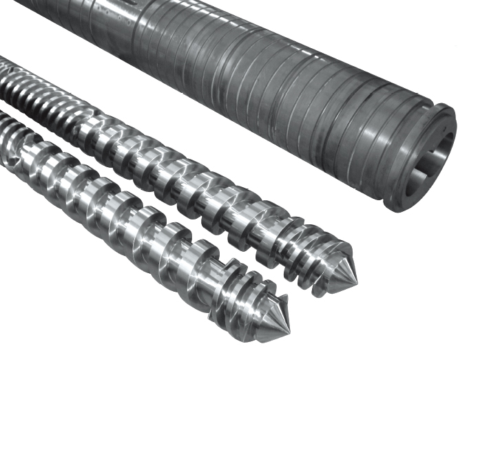 Parallel twin screw and barrel